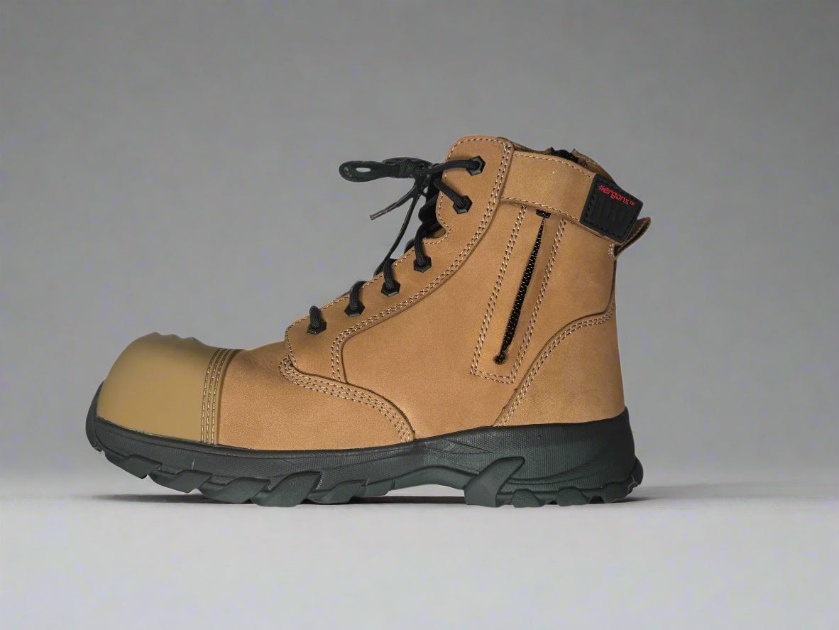 Ergonx Tan Toe Safety Boots Lace Up (Helium)