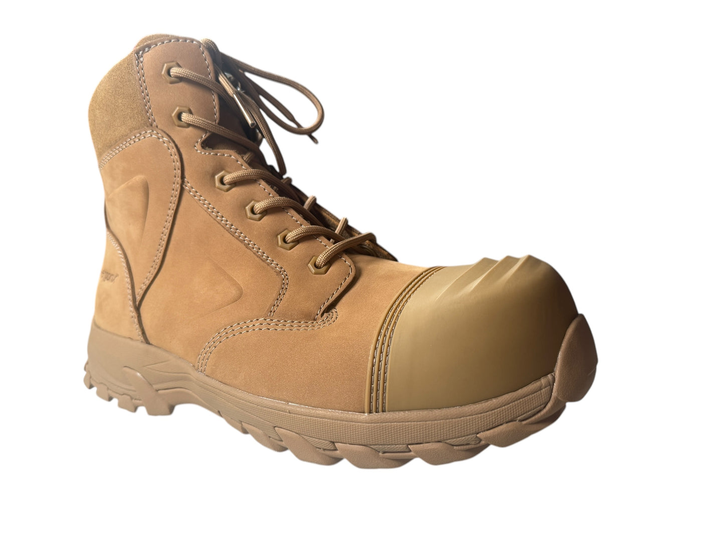 Ergonx All Tan Lace Up Safety Boots + Socks Bundle