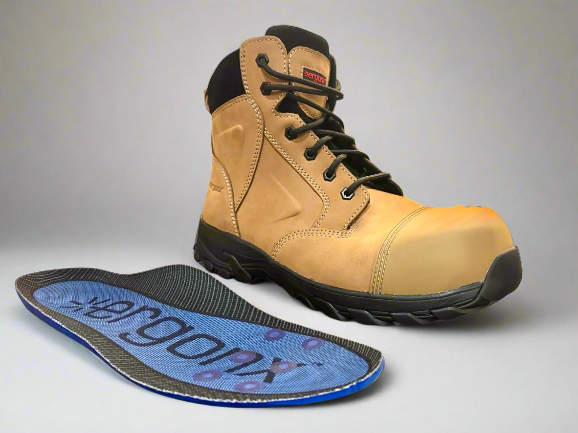 Ergonx Tan Toe Safety Boots Lace Up (Helium)