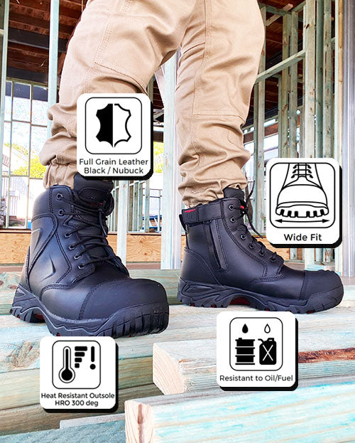 Jims Group - Ergonx Black Lace Up Safety Boots + Socks Bundle