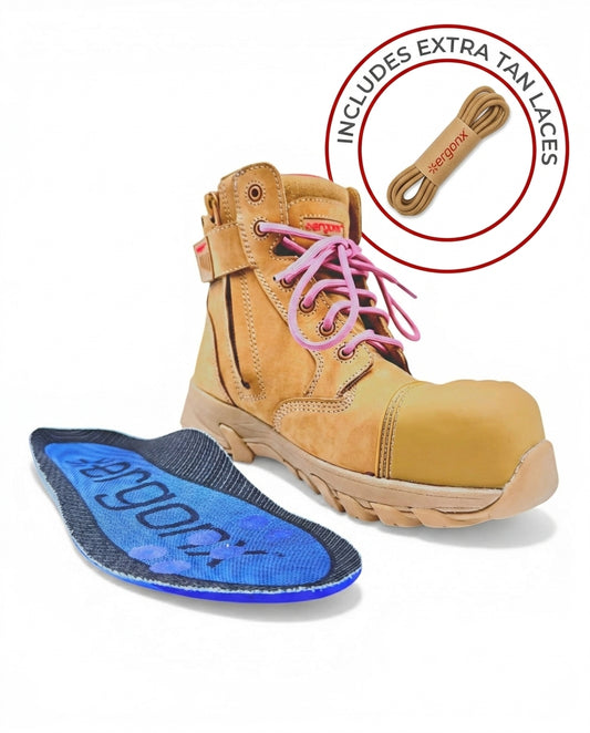 Ergonx Womens Work Boots All Tan (Helium)