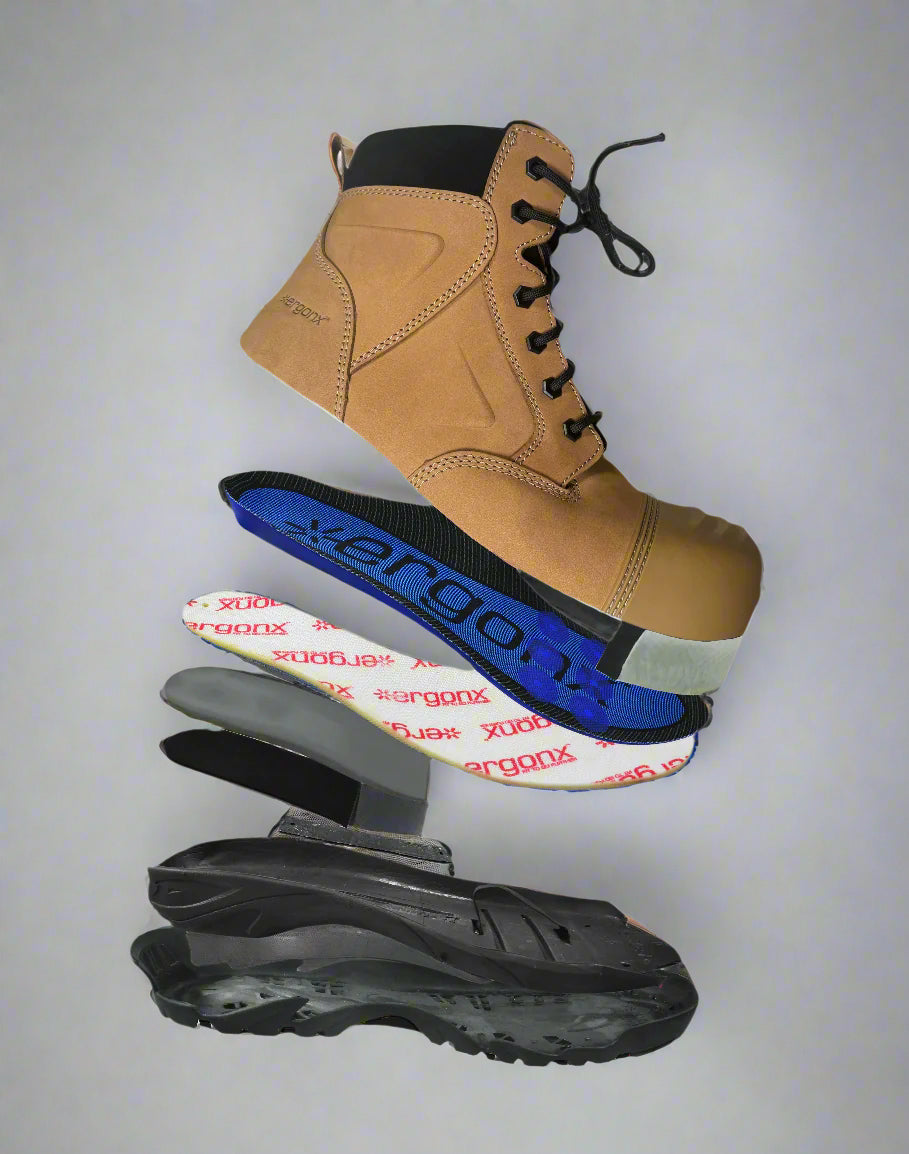 Ergonx Tan Toe Safety Boots Lace Up (Helium)