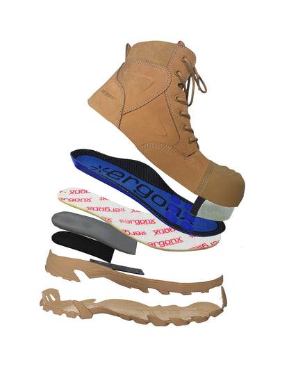 Ergonx Safety Boots Lace Up (Helium) All Tan