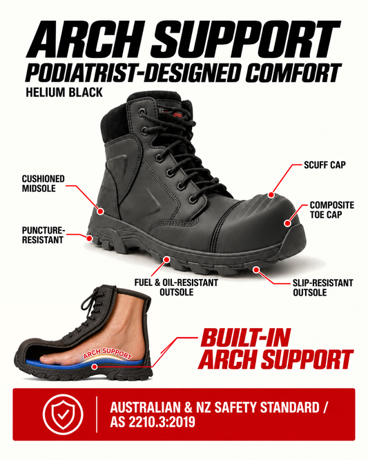 Ergonx Safety Boots Lace Up (Helium) Black